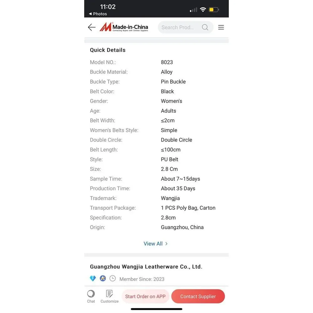 Double-Circle Gold-Buckle Belt White 38 Inches Elegant Career Accessory‎ Fashion - Picture 3 of 4